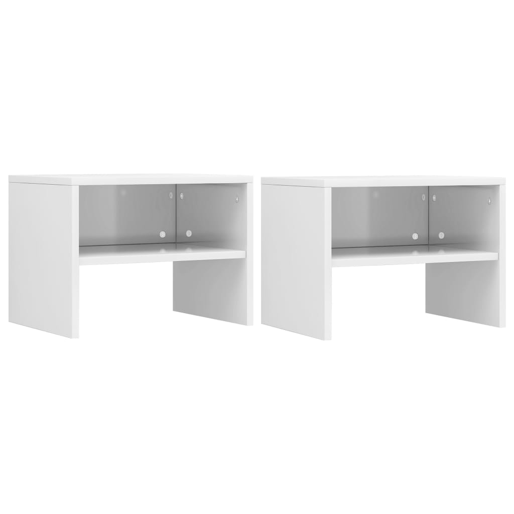 Nightstands (2 pcs) High Gloss White 40 x 30 x 30 cm Engineered Wood