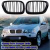 Rhyming Front Bumper Kidney Grille Dual Slat Racing Air Intake Grill Fit For BMW E53 X5 1998 2000 2001 2002 2003 Car