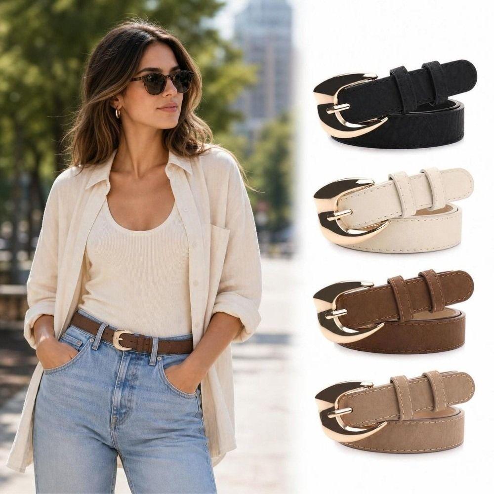 Pin Buckle Closure Women Waist Belt Gold Alloy Buckle Fashion Ladies Belt For Women