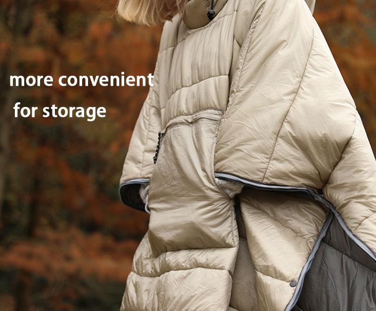Multi-functional Wearable Cape Cloak Sleeping Bag for Travel and Mountain Climbing Quilted Camping Cloak Camping Poncho