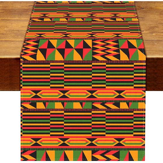 Nepnuser Kwanzaa n Kente Table Runner Juneteenth Decorations n Trible National Holiday Party Supply Home Kitchen Decor 72Inches Long