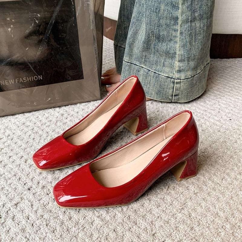 Женские туфли-лодочки Nude Shallow Mouth Женская обувь Модная офисная обувь для свадебной вечеринки Женская обувь на низком каблуке Женщина Autumnss54