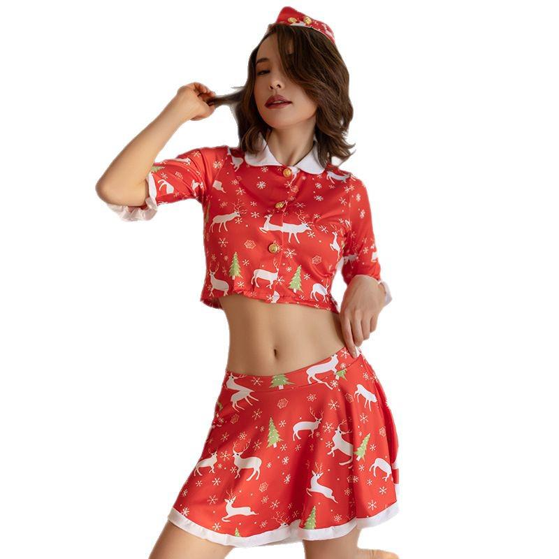 Sexy Temptation Christmas Split Lingerie Set for Couples 2213