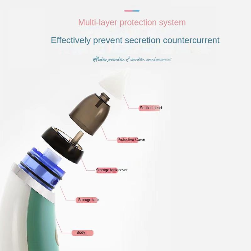 Электрический аспиратор для соплей для малышей, автоматический очиститель носа для новорожденных, перезаряжаемый, съемный, с защитой от рефлюкса, для ухода за новорожденным