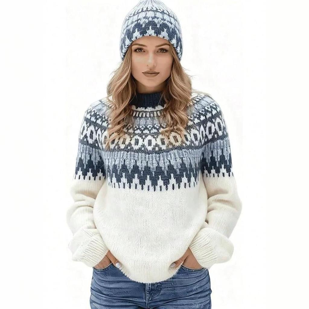 Independent Station 2026 Women's Trendy Loose Color Block Knit Sweaters