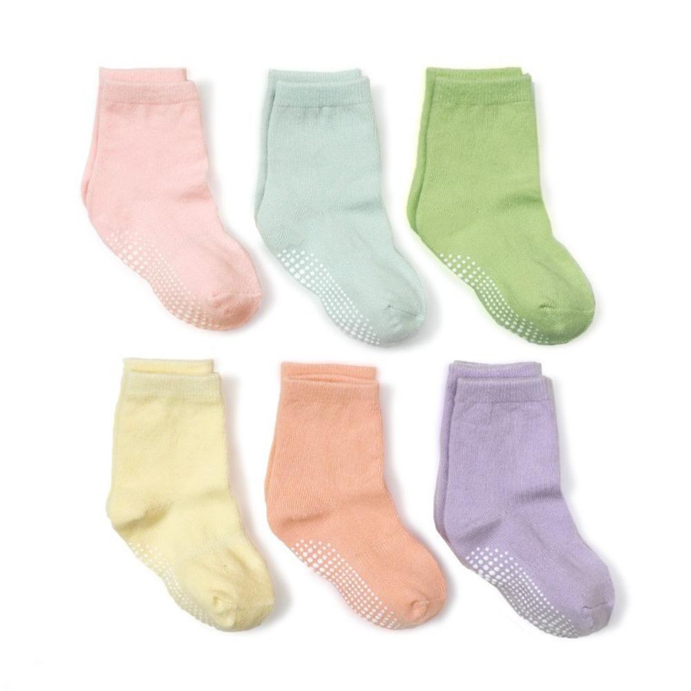 6Pairs Dispensing Toddle Short Tube Socks Non-slip Infant Socks Fashion Baby Cotton Socks  Children