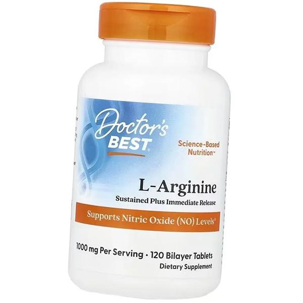 Аргинин в таблетках, L-Arginine 1000, Doctor's Best 120таб (27327010)