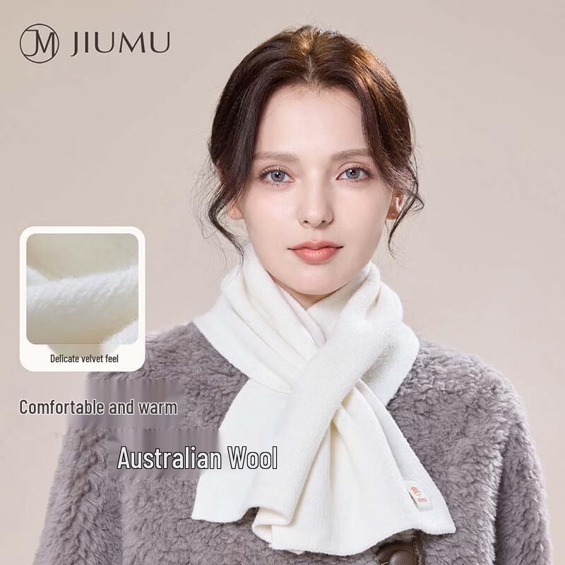 JIUMU Women's Pure Wool Cross Neck Scarf