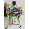Etna Pop Art Special Design Beech Leg Multi-Purpose Decorative Puff Armchair