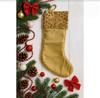 Роскошный Золотой Рождественский Чулок с Бисерной Вышивкой из Бархата Праздничный Домашний Декор Рождественское Украшение для Каминной Полки Подарок для Нее на Новый Год