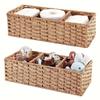 1 Piece Woven Three-compartment Storage Basket, Handmade Paper Rope and Wicker Storage Basket, Organizing and Storage, Room Organizing Storage