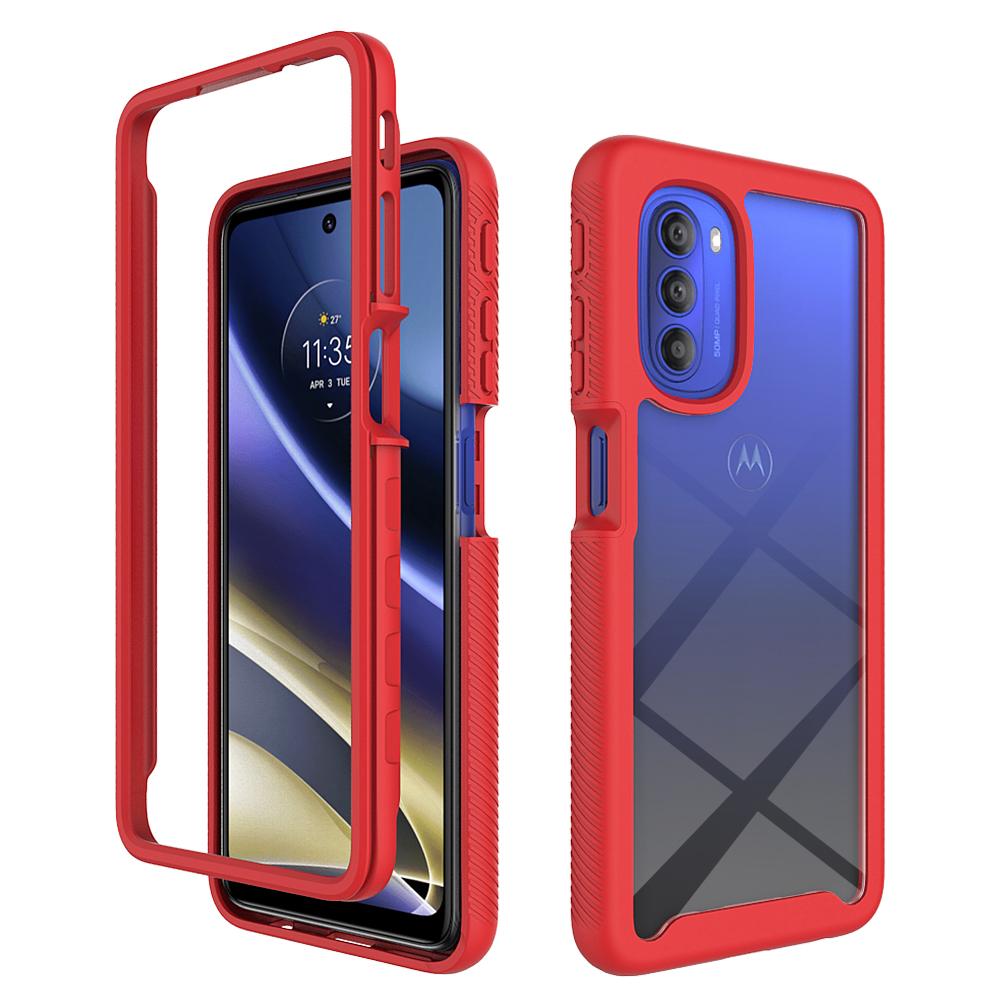 Гибридный противоударный чехол-броня 2-в-1 для Motorola Moto G51 G71 5G G31 G41, ТПУ рамка, задняя крышка из прозрачного акрила