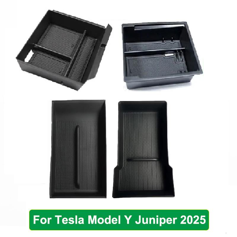 DQMN8 For Tesla Model Y Juniper 2025 Model 3 Highland Center Console Armrest Hidden Storage Box Cup Holder Car Organizer Accessories