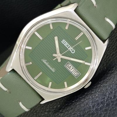 АВТОМАТИЧЕСКИЕ 6309A ВИНТАЖНЫЕ SEIKO ЯПОНИЯ МУЖСКИЕ ЧАСЫ С ЗЕЛЕНЫМ ЦВЕТОМ ЦИФЕРБЛАТА a701559-5