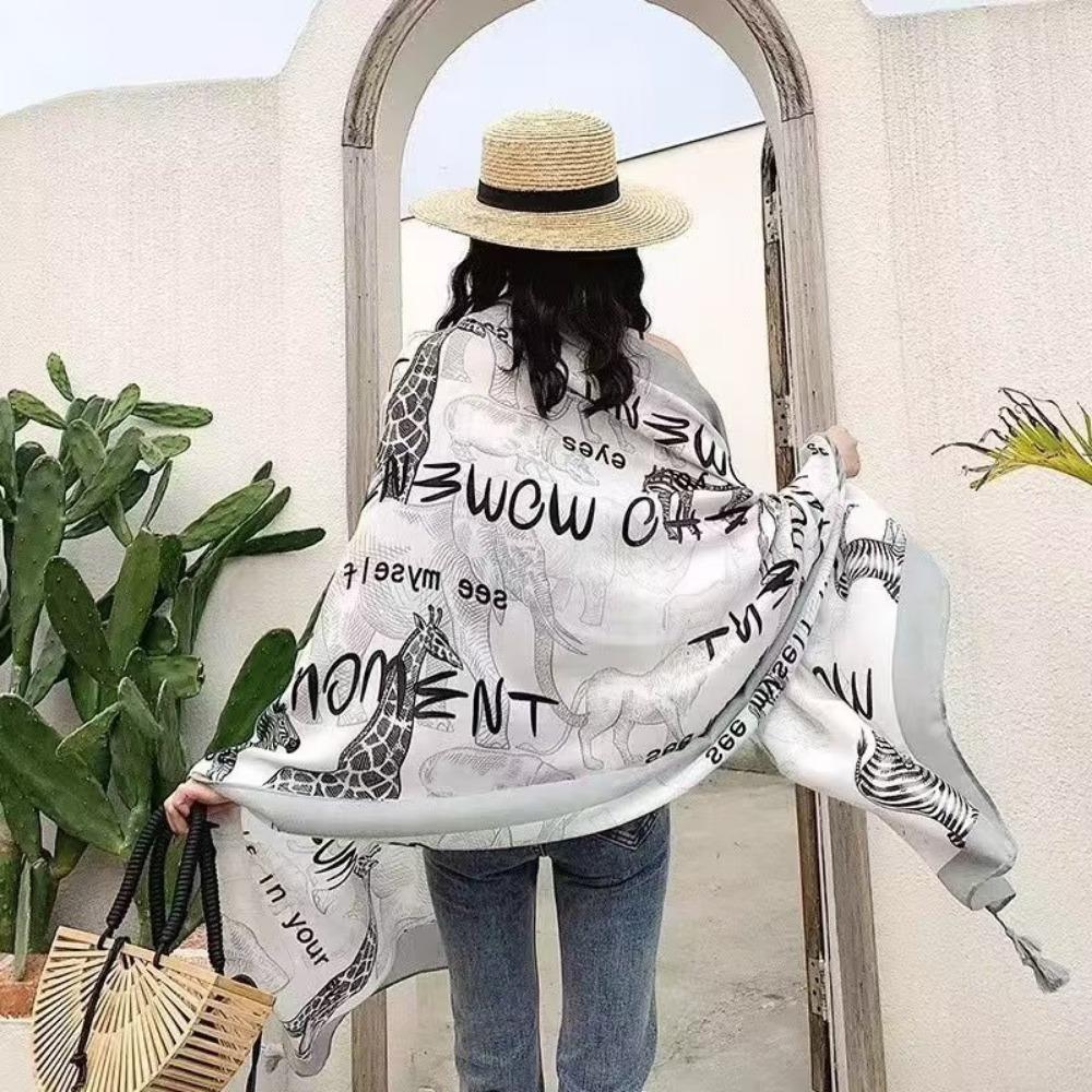 Соленое озеро Чака Туризм на Северо-Западе Этнический стиль Шарф Шелковый шарф Женский Летний Приморский Пляжный Платок Солнцезащитный Тонкий