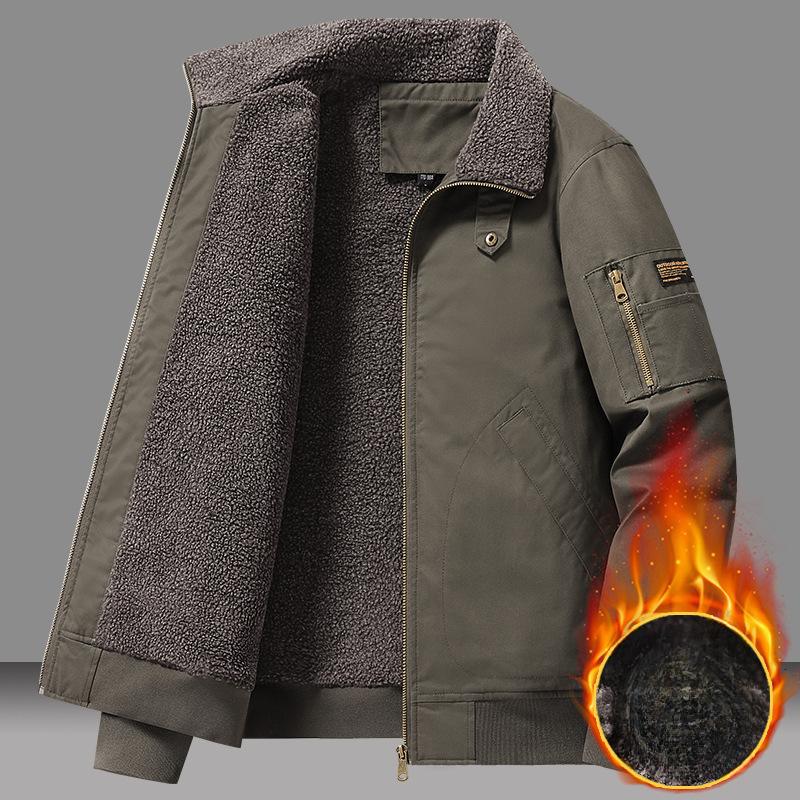 Осенне-зимняя утолщенная теплая ветровка, мужская куртка-пилот, шерстяная куртка, мужская осенне-зимняя толстая теплая куртка-бомбер, пальто
