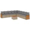 VidaXL Salon de Jardin avec Coussins 10 pcs, Canapés de Patio, Ensemble de Meubles, Mobilier de Terrasse Extérieur, Beige 3260148
