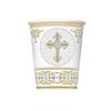 Бумажные стаканчики для празднования крещения «Сияющий крест» (упаковка из 8 шт.)