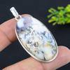 Dendrite Opal Gemstone Handmade 925 Sterling Silver Jewelry Pendant 2.36" R6w32