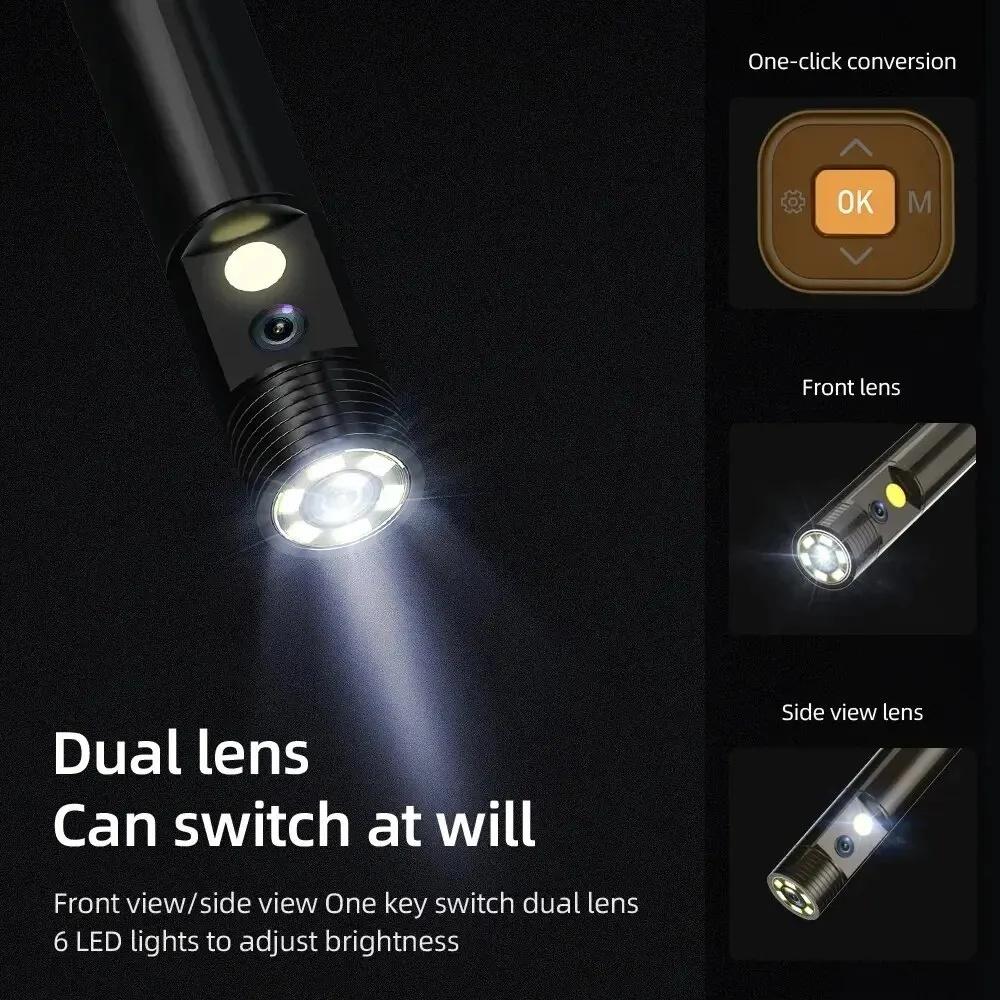 HD1080P промышленный эндоскоп 4,3-дюймовый IPS экран камера 8 мм двойной объектив жесткий бороскоп для автомобильного двигателя канализационный осмотр