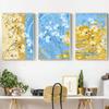3 панели, абстрактная картина на холсте, пейзаж, синие и желтые цветы, постеры и принты, фотографии для гостиной, домашний декор, без рамки