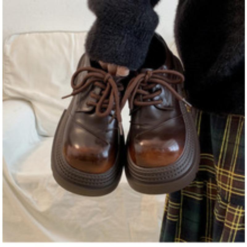 Женские туфли Мэри Джейн Модные туфли на шнуровке Платформенные туфли-лодочки 7,5 см Элегантные туфли на толстом каблуке Ретро Британский стиль Лоферы Платформенные туфли
