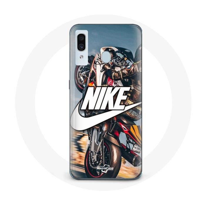 Coque - Nike - Galaxy A20e - Souple - Blanc - Roue Moto
