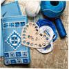 6pcs Heart Shaped Wooden Threading Board, Yarn Weaving Threading Board, Wooden Weaving Tools with Pre-punched Holes