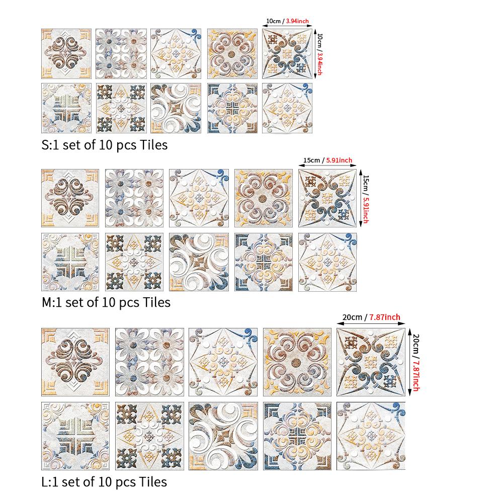 10 листов кухонная клейкая настенная плитка, наклейка для пола, украшения ванной комнаты, очистка и приклеивание фартука, водонепроницаемые керамические обои, 3d настенная панель