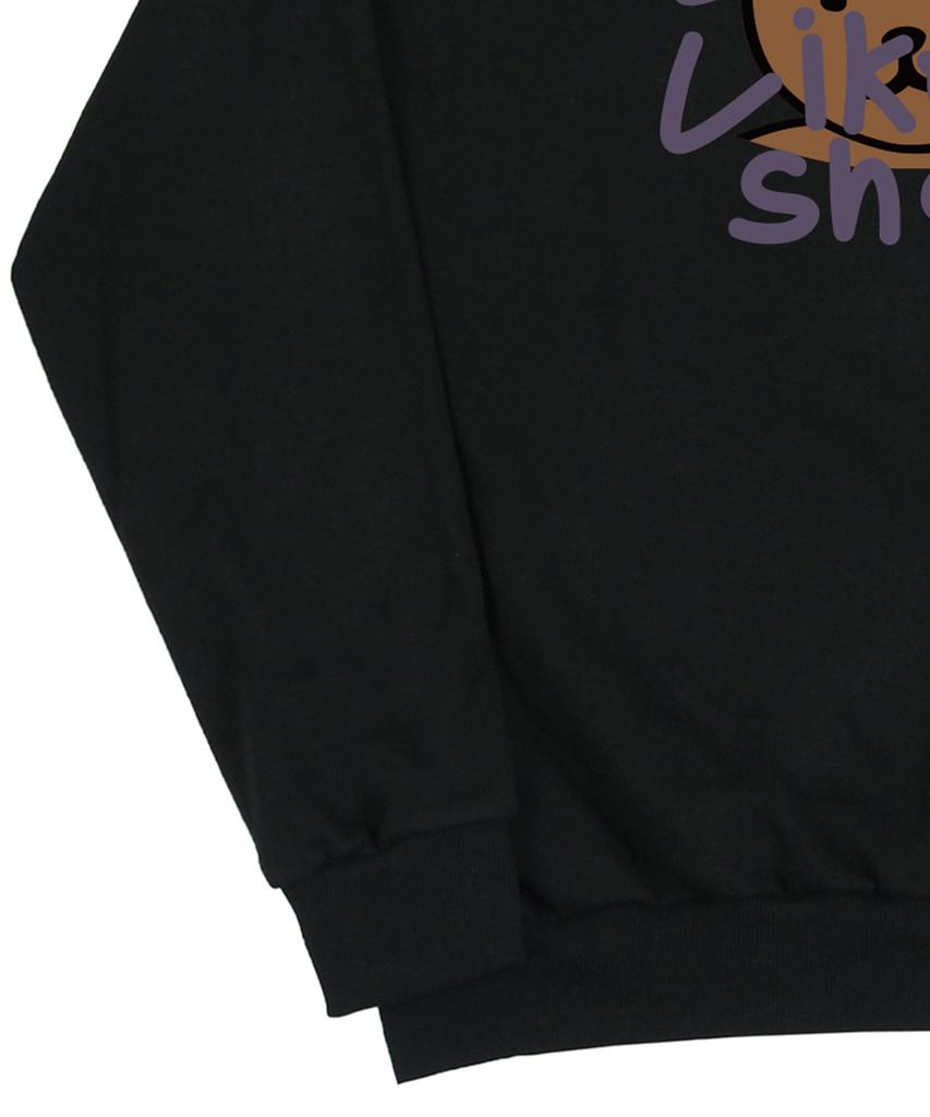 GRAVER [Unisex] Big Drawing Letter Bear Sweatshirt_Black/Purple Logo