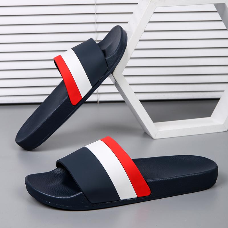 Men Striped Sandals Soft Comfortable Non-Slip Slippers Indoor Outdoor Women Beach Shoes Quick-Dry EVA Platform Light