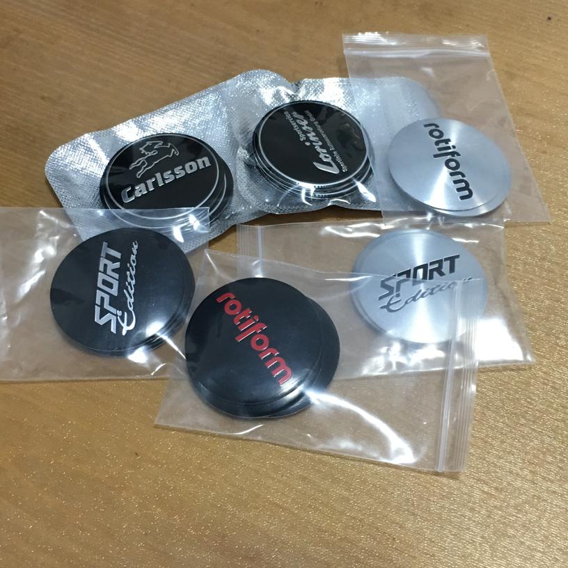 AAZD1 4pcs 45/56/60/65mm Modified wheel hubcap logo Emblem Badge sticker for sport rotiform carlsson lorinser hub cap sticker