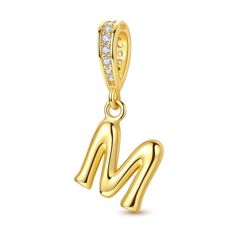 Новые Медные Золотистые Шармы-Подвески 26 Букв Для Оригинального Браслета Женский DIY Подарок