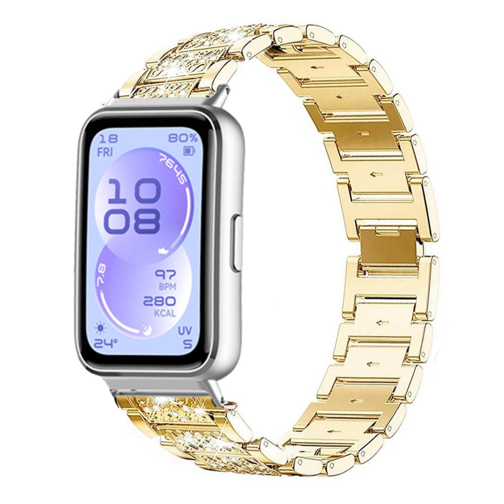 Алмазный ремешок из нержавеющей стали для Huawei Band 11 / 11Pro, роскошный блестящий металлический браслет на запястье, сменный ремешок для женщин, аксессуары