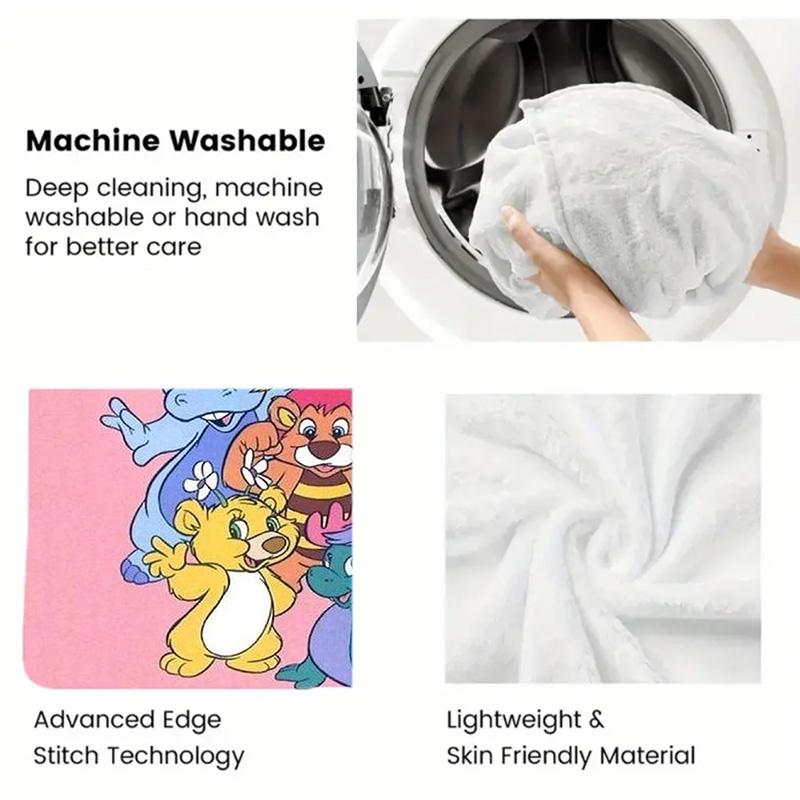 Cute Anime-style Cartoon 2D Flat Pattern Flannel Blanket High quality All Seasons Warmth and Comfort Perfect for Christmas Gifts.