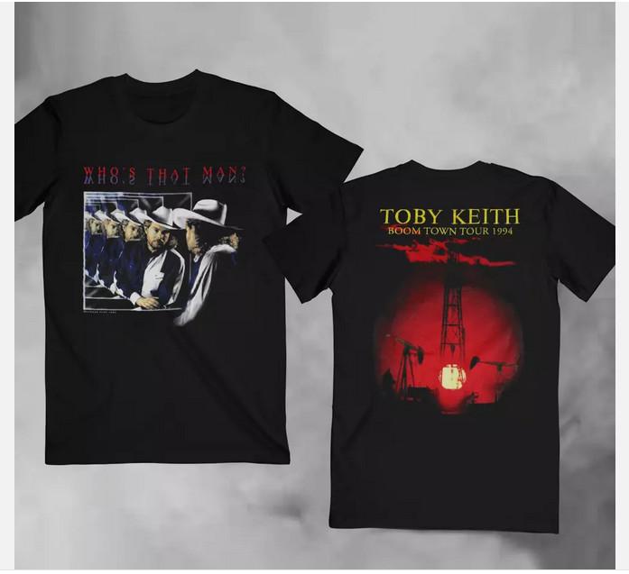 Винтажная черная хлопковая унисекс футболка Toby Keith Boom Town Tour 1995 года, все размеры