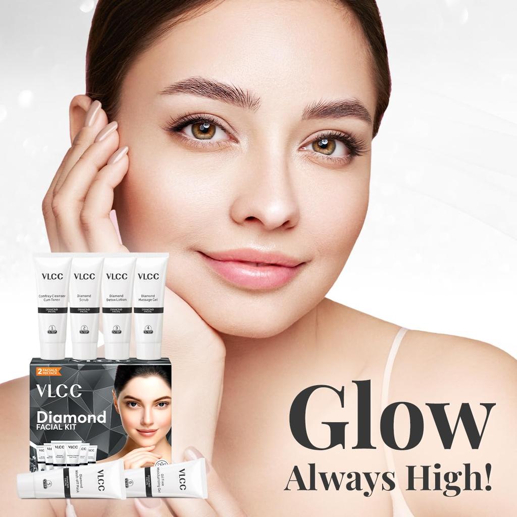 VLCC Алмазный набор для лица 60 г Упаковка 1 Для сияющей кожи Очищающая домашняя процедура для лица с осветляющим эффектом