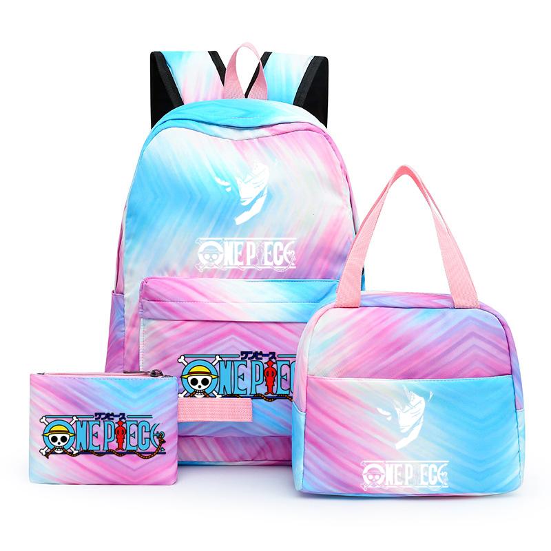 3 шт./компл. аниме цельный рюкзак большой емкости кавайный рюкзак с ланчем сумка пенал для девочки мальчика подростка школьная сумка дорожная сумка рюкзак
