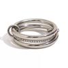 Luxury Cubic Zirconia Gold Plated Multilayer Connecting Rings Set for Women Mixed Color Stackable Finger Ring Jewelry