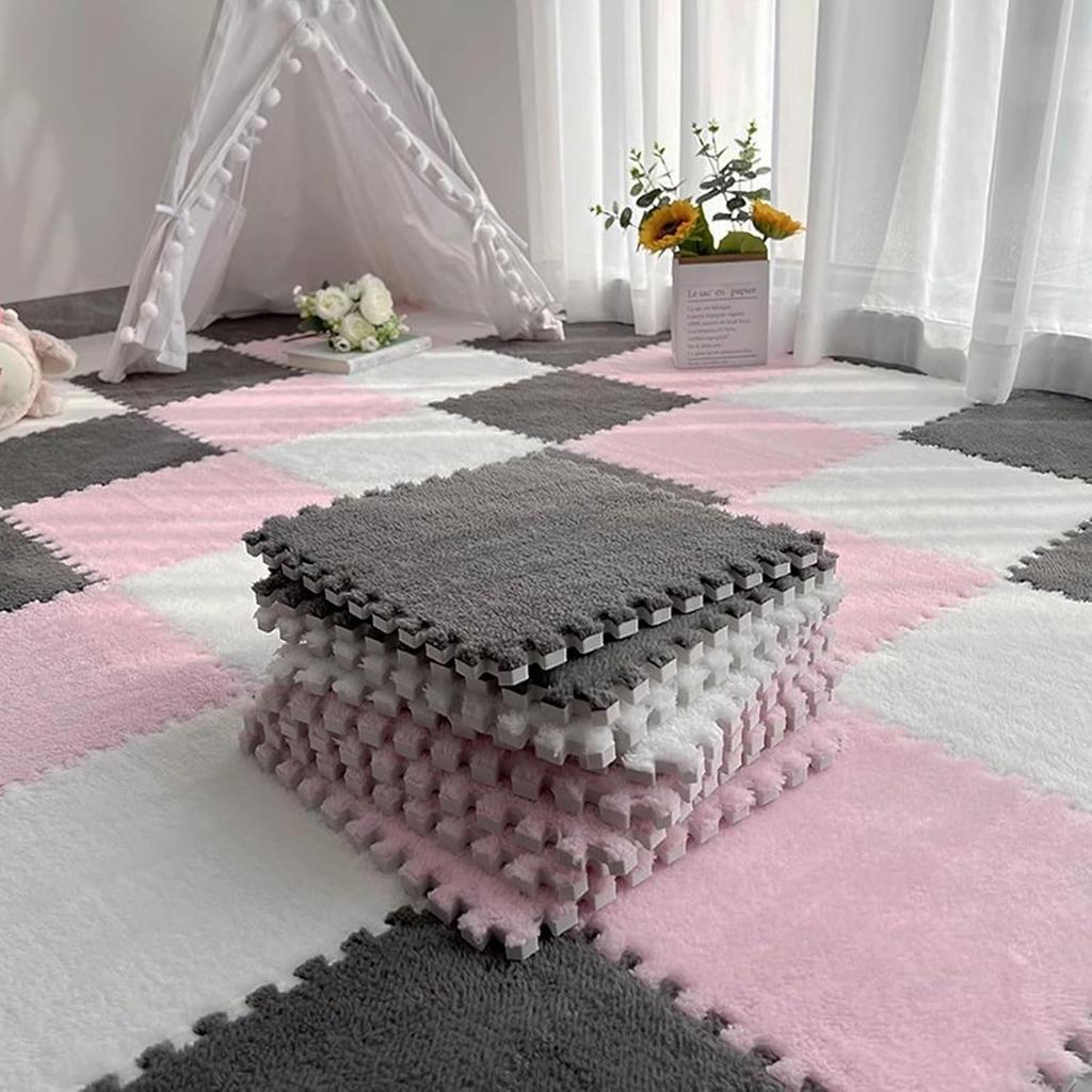12 шт. Мягкий плюшевый детский игровой коврик-пазл, ковер с переплетением, напольное покрытие для упражнений, коврик для ребенка, теплый игровой коврик для детской комнаты, 30*30*1 см
