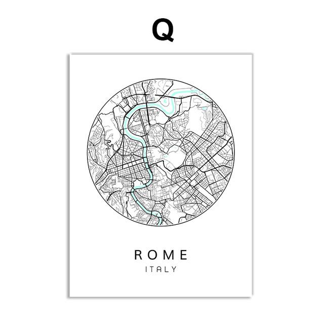 Скандинавский минималистичный холст, картина с картой мира, плакат, Бостен Лэндон, Нью-Йорк, настенное искусство, украшение для дома, комнаты, цитаты, без рамки