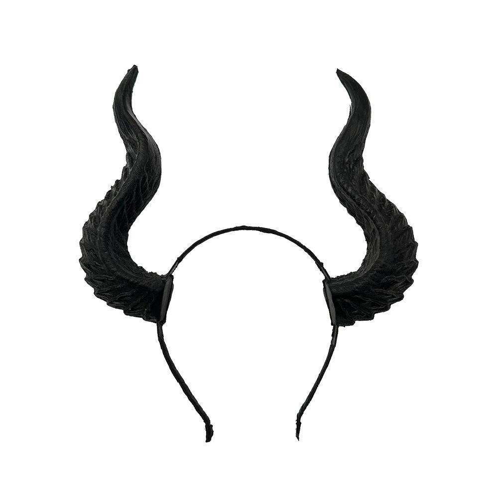 PU Halloween Horns Headband Ox Horn Halloween Hair Hoop Funny Cosplay Hairband  Men
