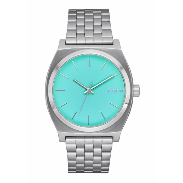 Montre - Nixon - Time Teller - Silver/turquoise - Résistance à l'eau 100m - Mouvement Quartz