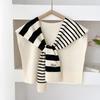 The Four Seasons Knitted Preppy Striped Intersect Shawl High-Grade Summer Office Air-Conditioned Room Neck And Shoulder Scarf