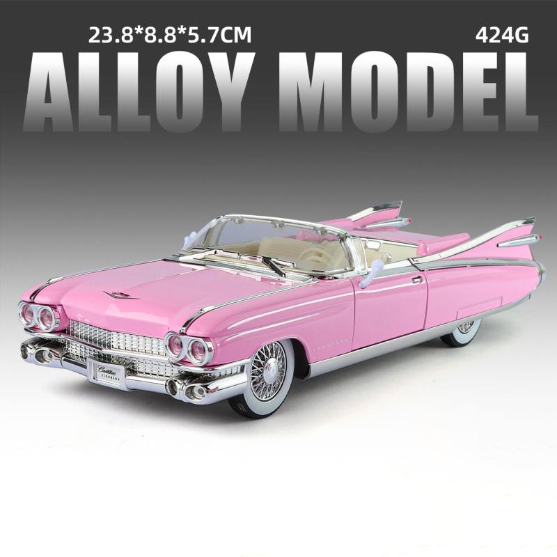 1:24 Cadillac Eldorado Biarritz 1959 Series 62 Latte Art Version Alloy Metal Diecast Model Car Decoration Desktop Display Gifts