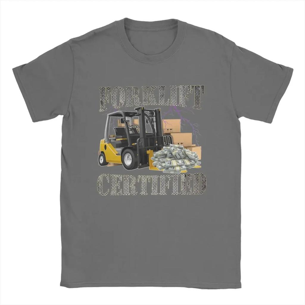 Forklift Certified Operator T Shirt Pure Cotton Clothes Leisure Short Sleeve Round Neck Tees Birthday Present T-Shirts