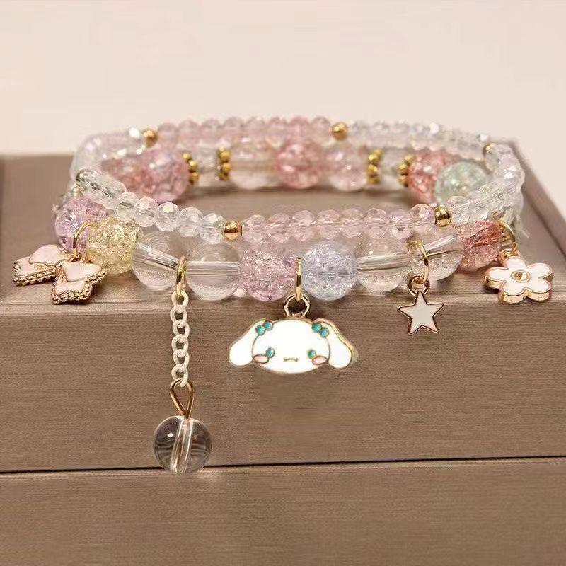 Children's Cartoon Crystal Beaded Bracelet - Cute Layered Jewelry for Girls & Best Friends