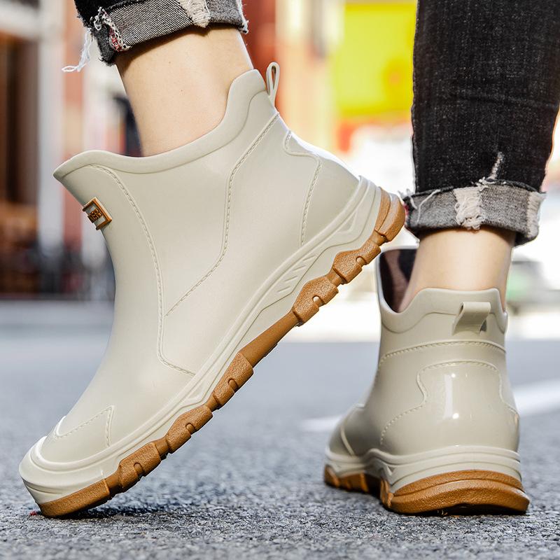 Camouflage Rain Shoes Men's Fishing Waterproof Shoes Large Size 48 Non-slip and Wear-resistant Construction Site Labor Insurance Short Rain Boots Kitc