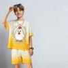 Kids Set Fashion Cartoon Chicken Printed Kids T-shirt and Shorts 2 Piece Set Summer Casual Outdoor Boys and Girls Outfit Kids Clothing