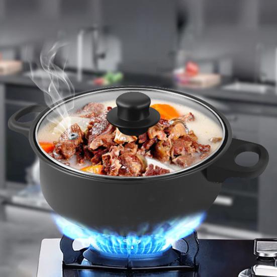 Набор посуды Yousheng 13 предметов Антипригарные чугунные кастрюли и сковороды с удобными ручками Крышки из прозрачного стекла Большая вместимость Кухонная утварь для дома